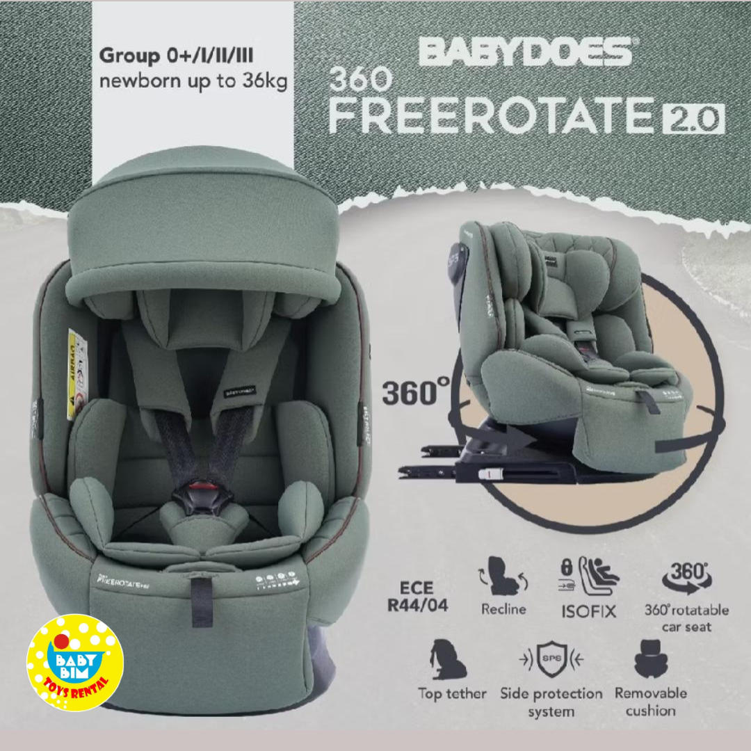 CARSEAT BABYDOES 360 ROTATE 2.0 GREEN