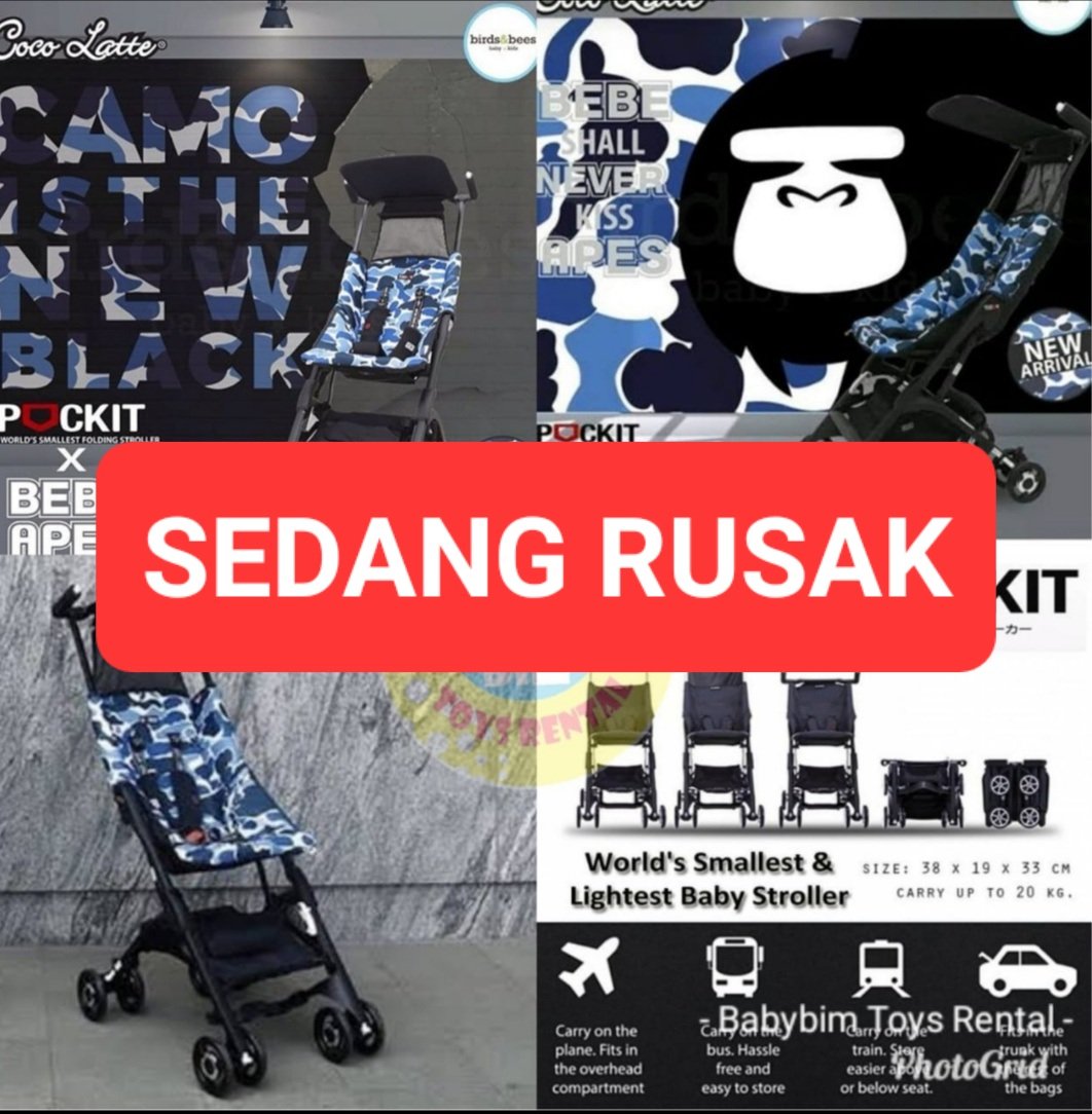 STROLLER BABYAPES POCKIT (BLUE ARMY DORENG)