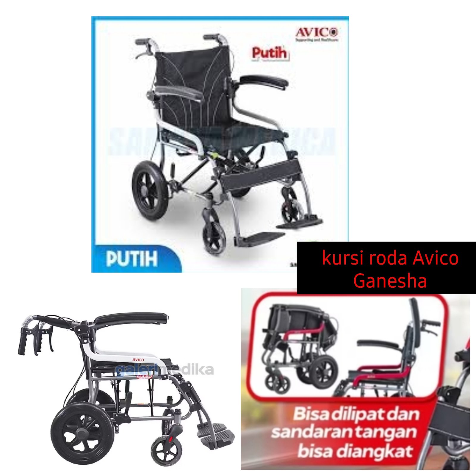 KURSI RODA TRAVELLING AVICO GANESHA WHITE