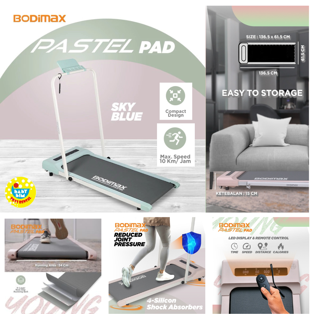 TREADMILL BODIMAX RUNNING PAD SKY BLUE