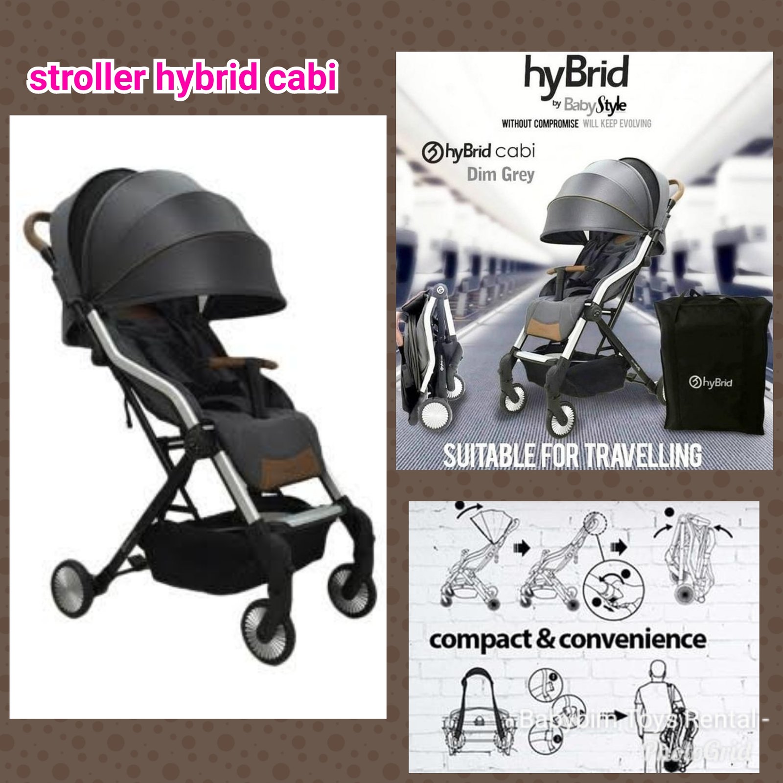 STROLLER HYBRID CABY (DIM-GREY)