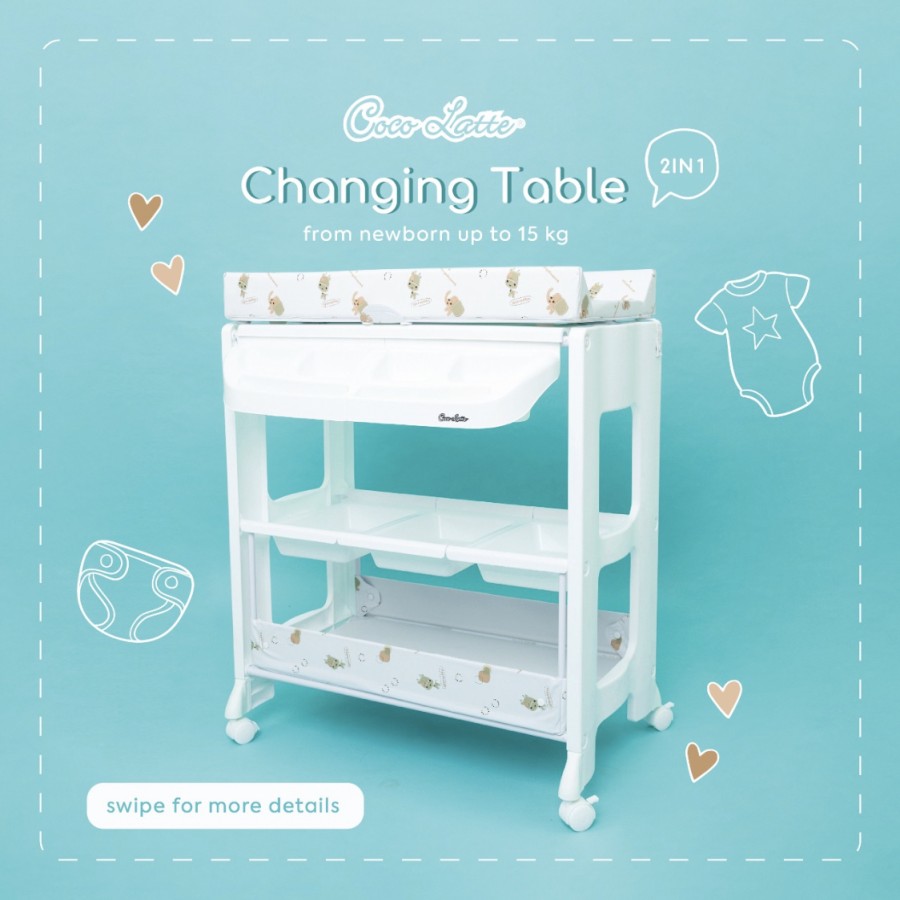 BABY TAFFEL COCOLATTE CHANGING TABLE  WHITE