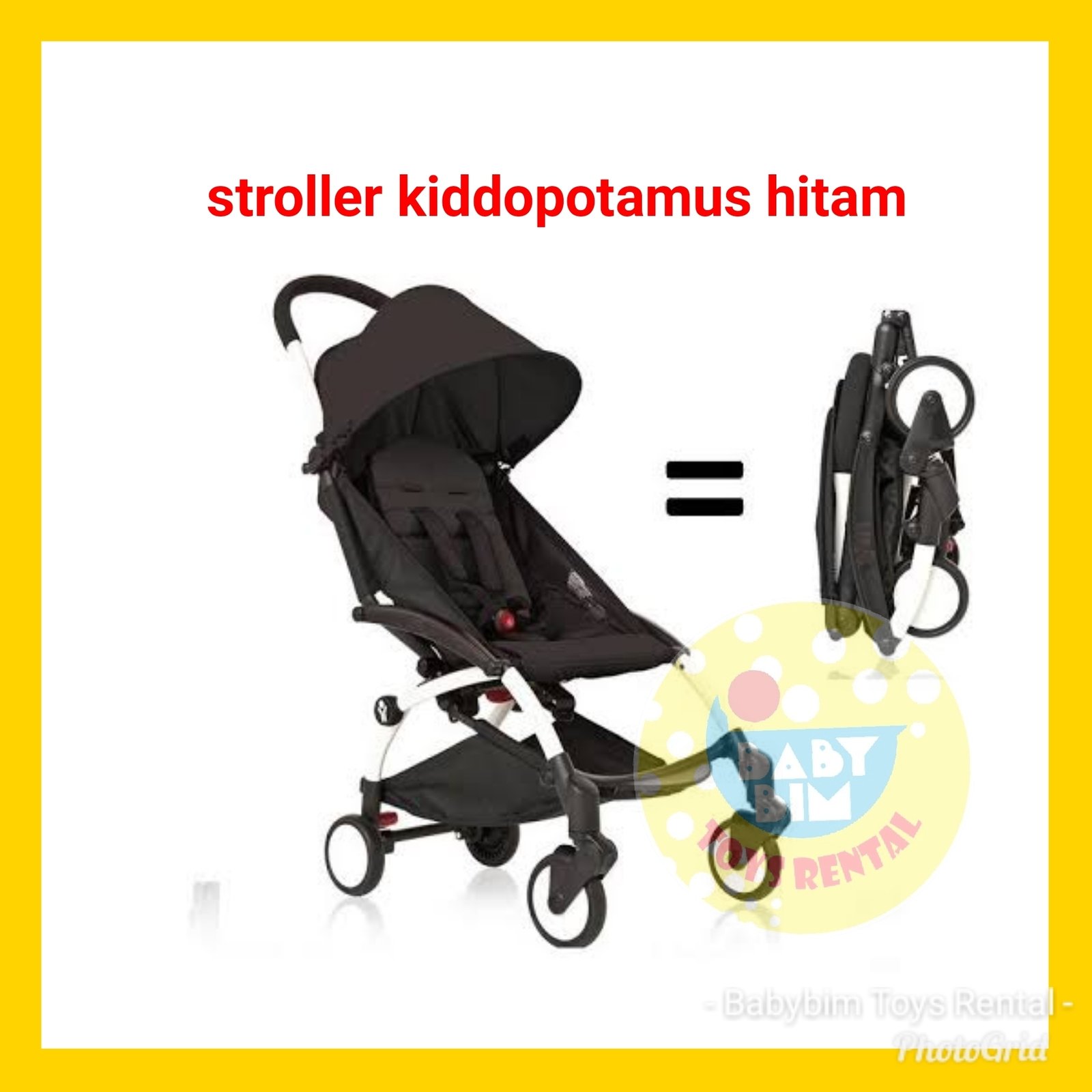 STROLLER KIDDOPOTAMUS BLACK di Babybim toys rental adalah Rental Mainan Surabaya menyewakan kebutuhan perlengkapan mainan bayi dan anak di Surabaya Sidoarjo dan Gresik Kota