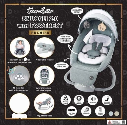 BABY SWINGER COCOLATTE SNUGGLI 2.0 WITH FOOTREST GREY