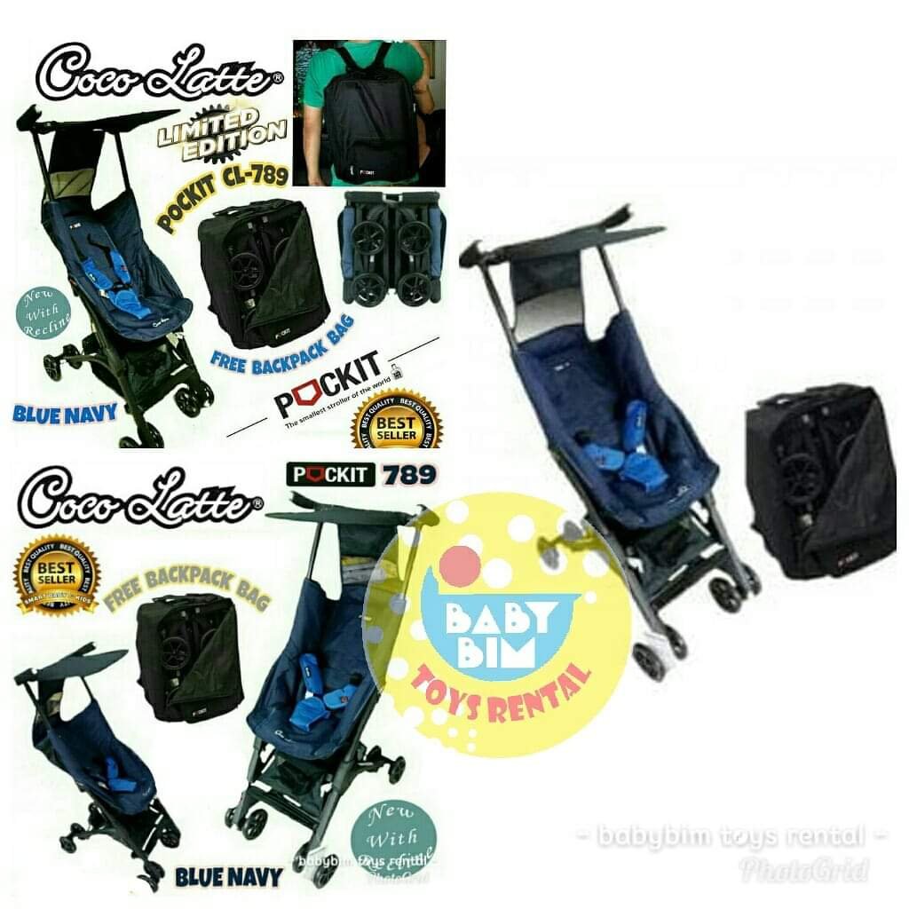 STROLLER COCOLATTE POCKIT RECLINE CL-789 (NAVY BLUE)